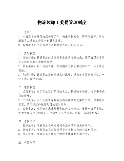 物流装卸工奖罚管理制度
