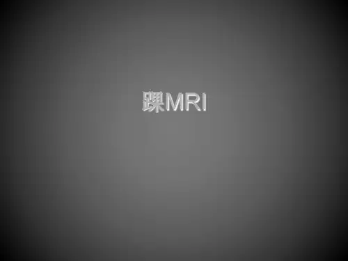 踝关节MRI  PPT课件