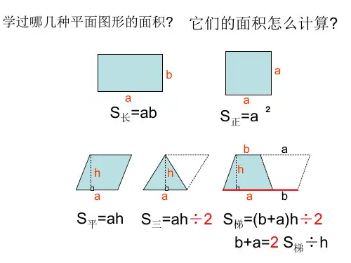 平面图形的面积计算公式的关系