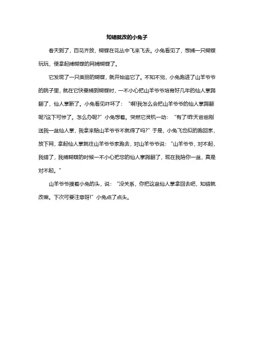知错就改的小兔子