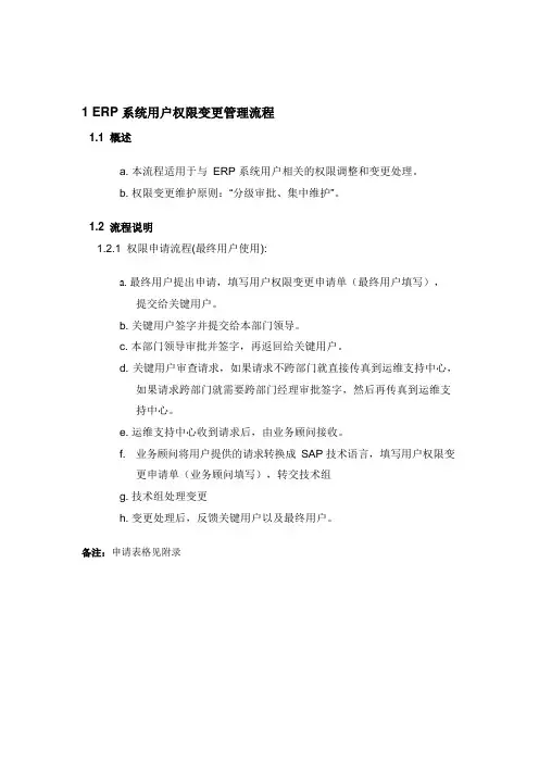 ERP系统用户权限变更管理流程(HR专用)