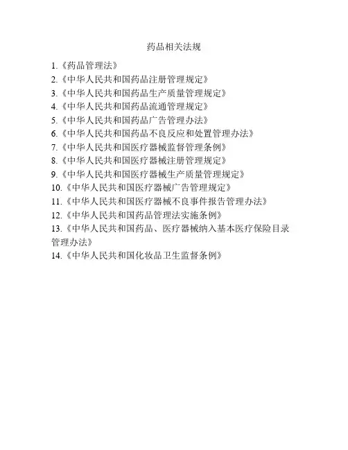 药品相关法规