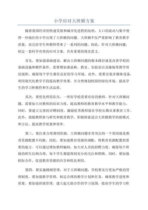 小学应对大班额方案