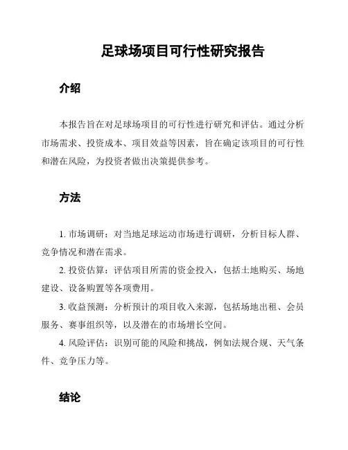 足球场项目可行性研究报告