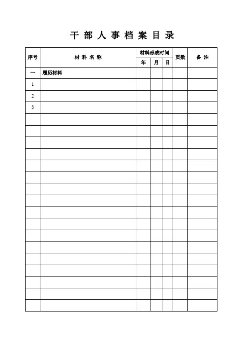 档案目录模板