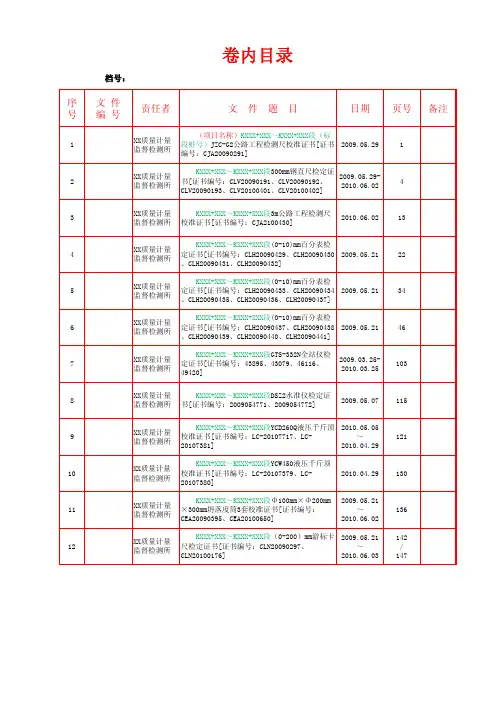 仪器设备检定标定证书