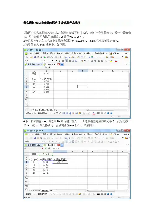 怎么通过excel绘制的标准曲线计算样品浓度