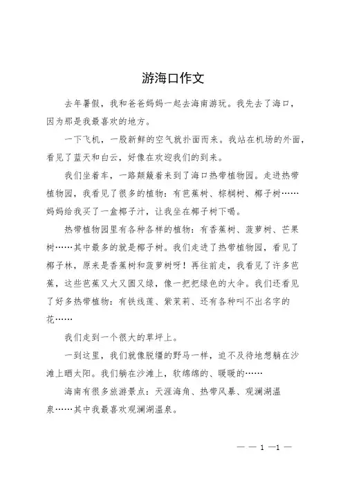 游海口作文