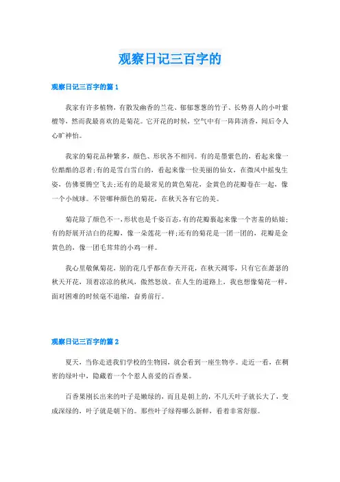 观察日记三百字的