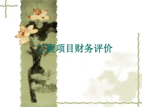 工程项目财务评价概述