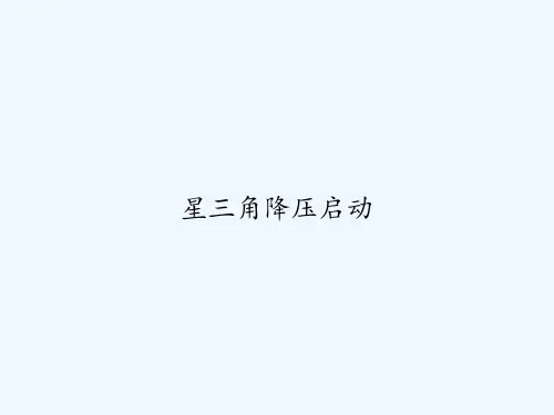 星三角降压启动 PPT