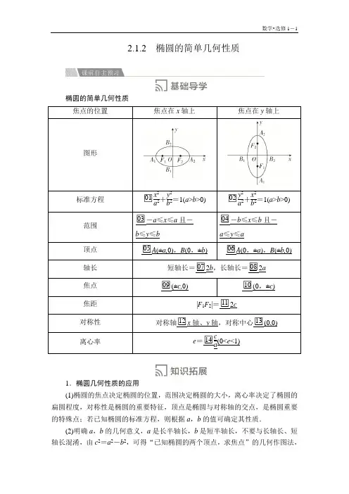 高中数学《椭圆的简单几何性质》导学案