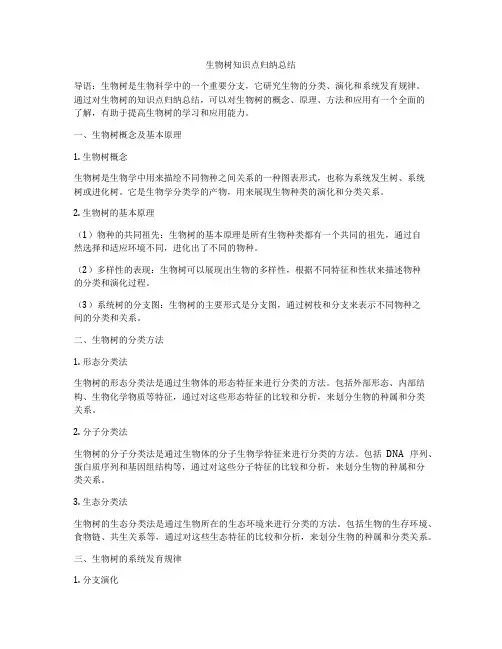 生物树知识点归纳总结
