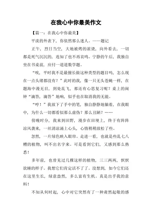 在我心中你最美作文-1