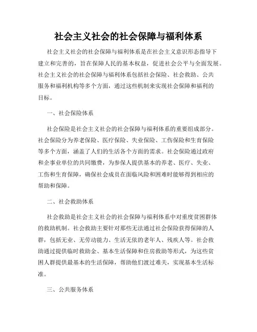 社会主义社会的社会保障与福利体系