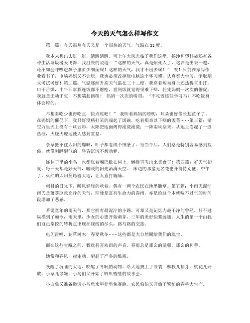今天的天气怎么样写作文