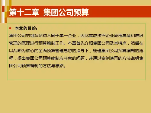 第十二章  集团公司预算《预算管理》PPT课件