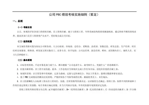 公司PBC绩效考核实施细则34