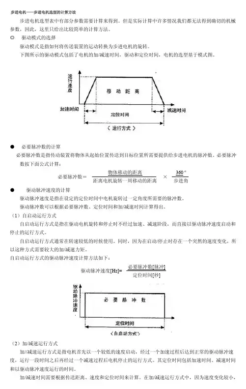 步进电机——步进电机选型的计算方法