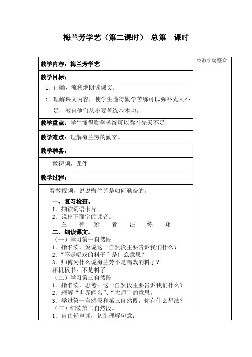 梅兰芳学艺(第二课时)