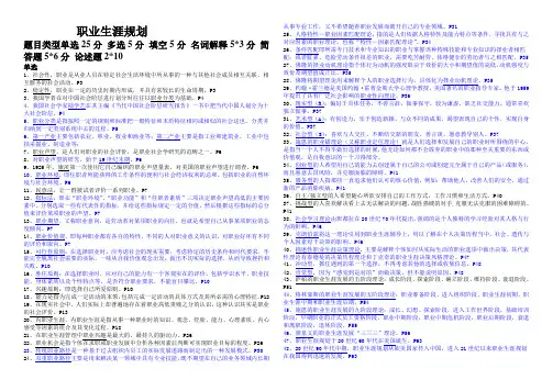 职业生涯规划知识归纳