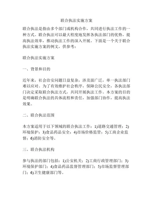 联合执法实施方案