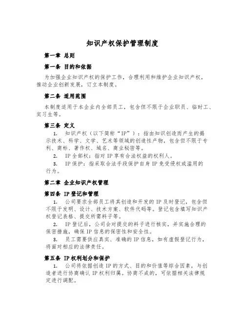 知识产权保护管理制度