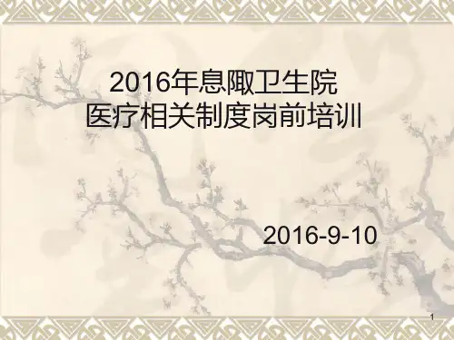 卫生院岗前培训PPT课件