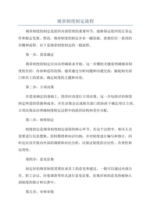 规章制度制定流程