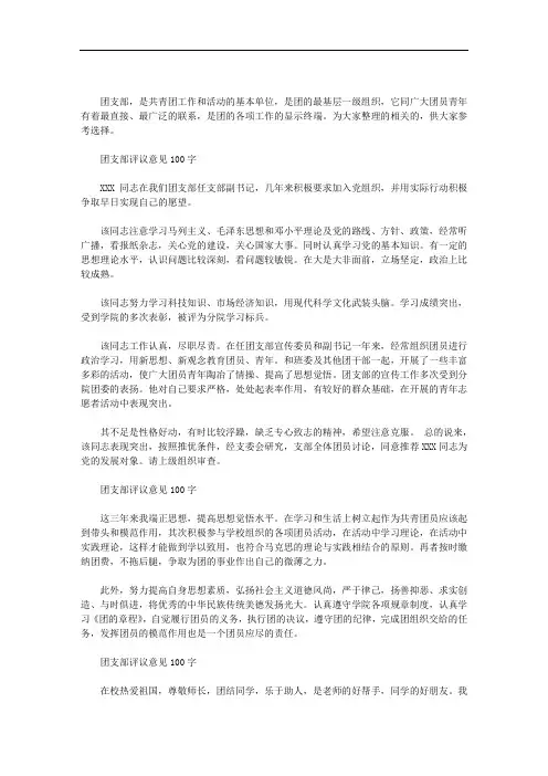 2020年团支部评议意见100字.doc
