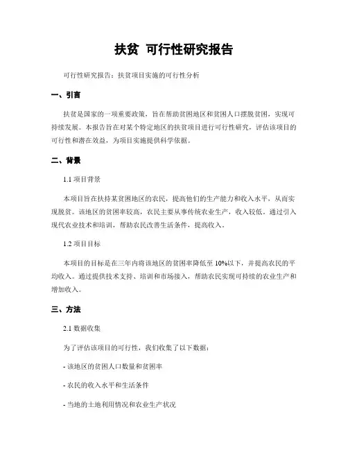 扶贫 可行性研究报告