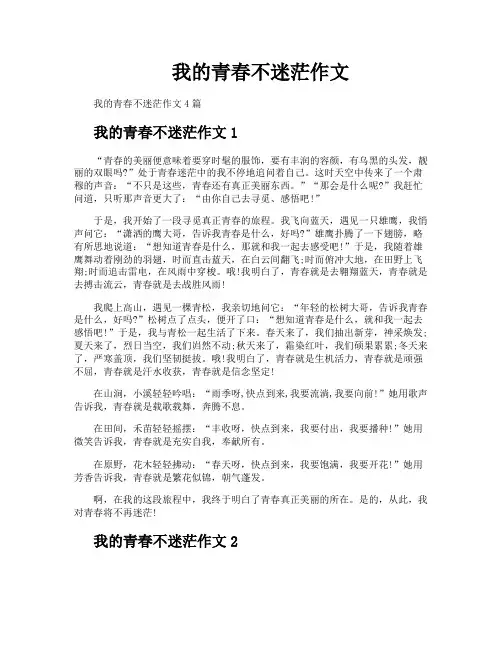 我的青春不迷茫作文