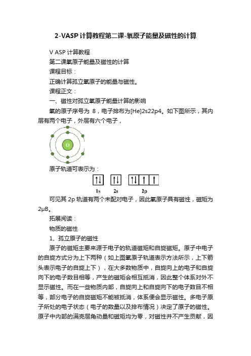 2-VASP计算教程第二课-氧原子能量及磁性的计算