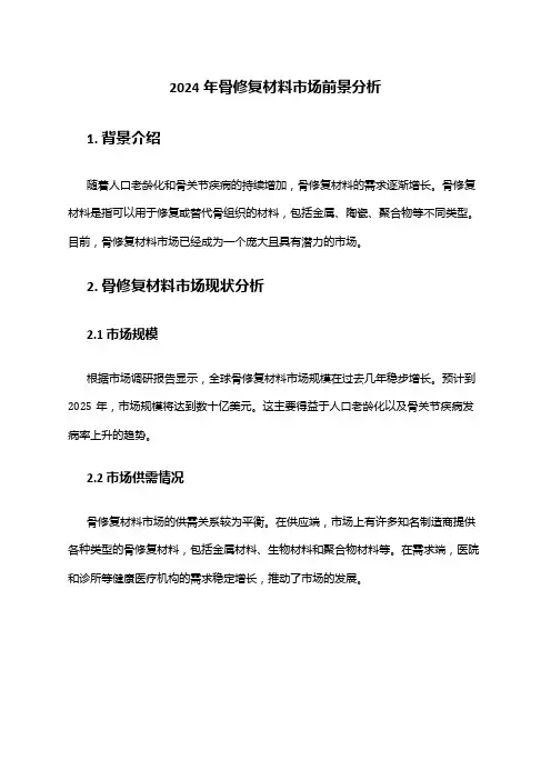 2024年骨修复材料市场前景分析