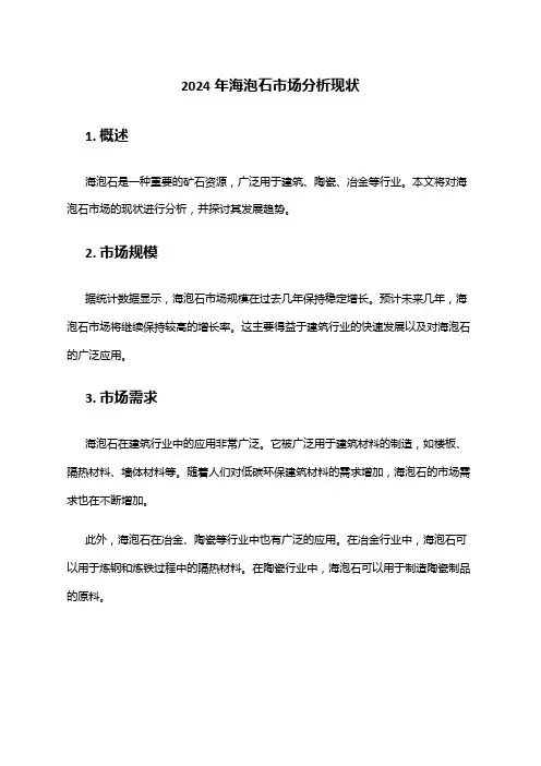 2024年海泡石市场分析现状