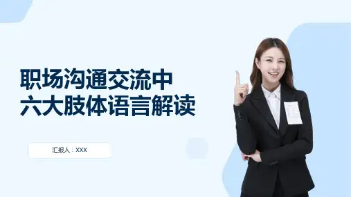 24页职场沟通交流中六大肢体语言解读培训PPT课件