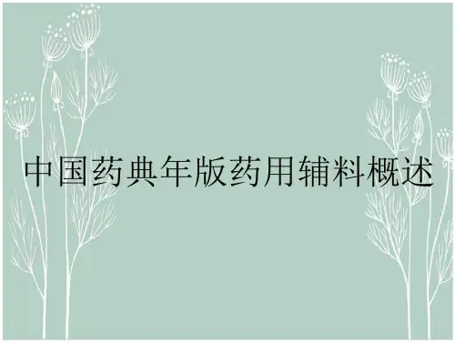 中国药典年版药用辅料概述