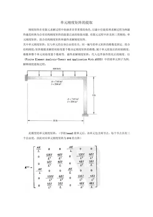 提取单元刚度矩阵
