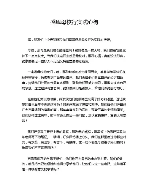 感恩母校行实践心得