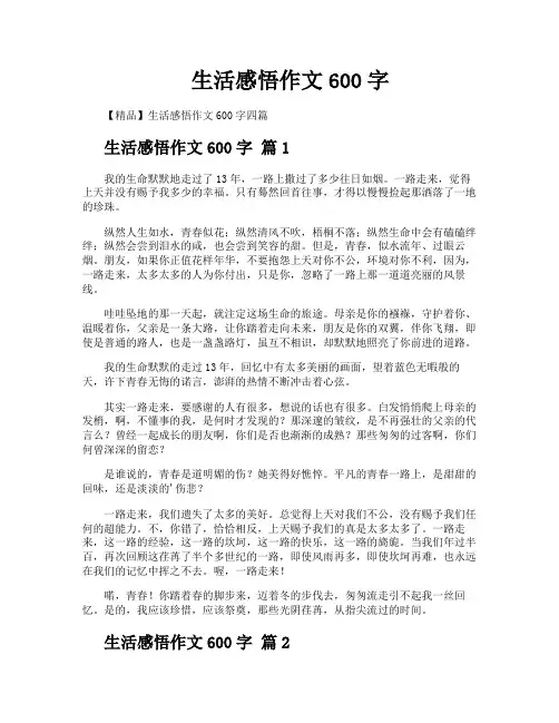 生活感悟作文600字