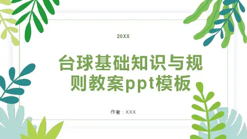 台球基础知识与规则教案ppt模板