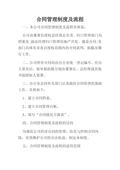 合同管理制度及流程