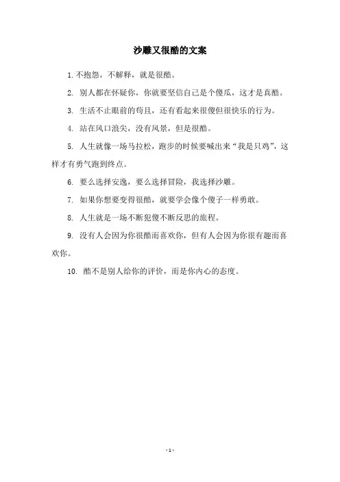 沙雕又很酷的文案