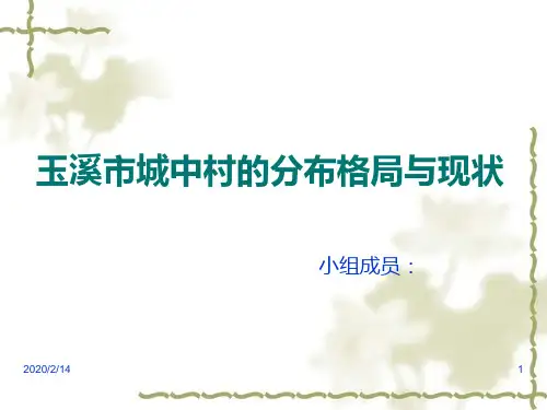 玉溪市城中村的分布格局PPT课件