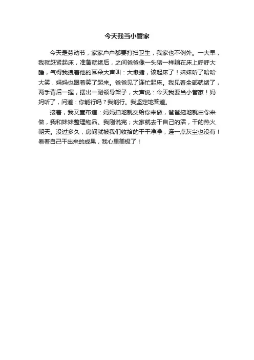 今天我当小管家