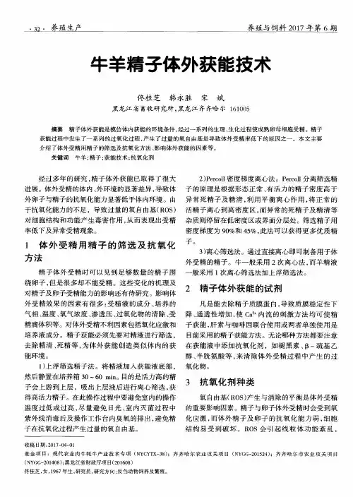 牛羊精子体外获能技术