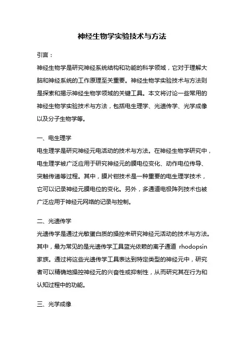 神经生物学实验技术与方法