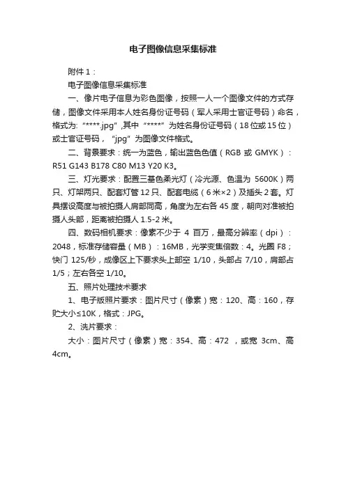 电子图像信息采集标准
