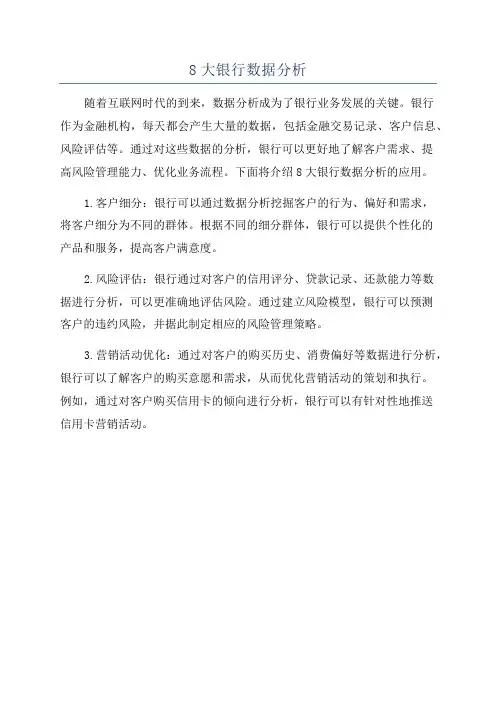 8大银行数据分析