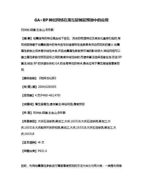 GA+BP神经网络在薄互层储层预测中的应用